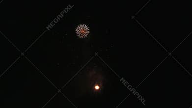 High definition movie of New Year`s eve festive firework show celebration at night 1080p hd