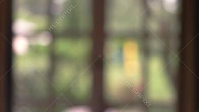 Blurred window backdrop.