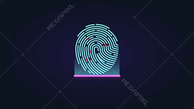 Fingerprint scan animation. Security authorization access denied video