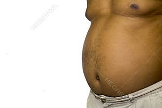 Belly Fat black men`s isolated on white