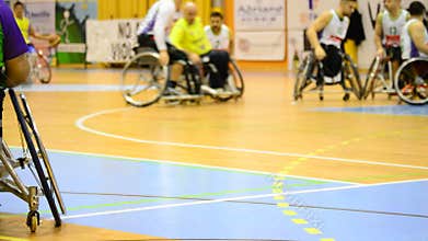Wheelchair basketball player in a game