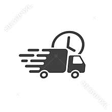 Delivery truck icon vector, fast shipping cargo van, courier transportation