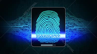 The system of fingerprint scanning - biometric security devices, result of the fingerprint scan access is granted