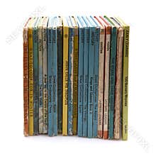 Collection of old childrens books on a white background
