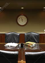 Large clock at Lunchtime break in the Board Room