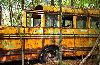 Old Scrap School Bus