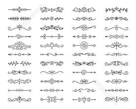 Text Divider simple black line icons vector set
