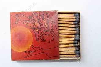Indian 1970 Old Antique vintage Very rare customised Safety matchbox WIMCO brand with matches on white on Indian traditional music