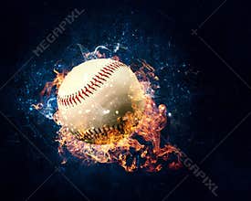 Ball burning in fire