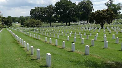 View of Arlington National Cemetery, Virginia, USA