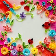 Quilling greeting card blank template