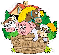 Group of farm animals