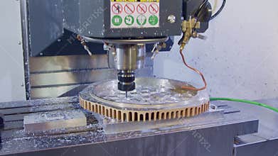 Machining process - CNC mill manufacturing an advanced metal part