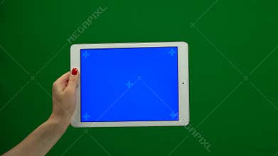 Laptop with isolated green screen