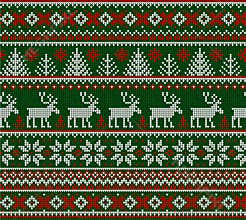 Ugly sweater Merry Christmas Happy New Year seamless pattern frame
