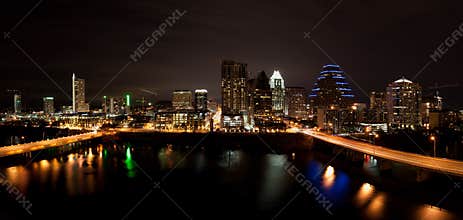 Downtown Austin Texas Cityscape at Night