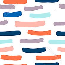 seamless pattern with hand drawn brush strokes and stripes hand painted