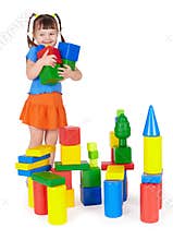 Happy smiling children playing with colorful toys