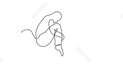 Animation of one line drawing of people in lifestyle situations