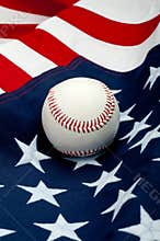 Baseball on the American flag