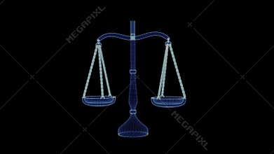The hologram of a balance scales