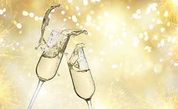 Two champagne glasses