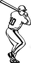 Black and White Baseball Batter Illustration