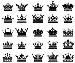 Royal crown silhouettes