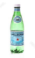 500 ml Bottle of San Pellegrino Mineral Water on a white background