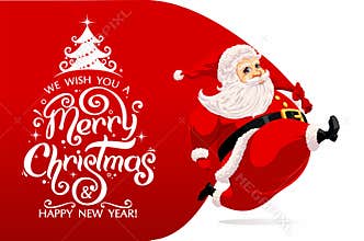 Santa Claus carrying huge bag