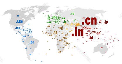 Country code top-level domain world map