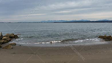 SURREY, CANADA - October 27, 2018: Blackie Spit park area at Boundary bay.