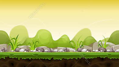 Funny cartoon landscape footage