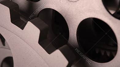 Old dirty metallic clock macro detail pan shot 4K