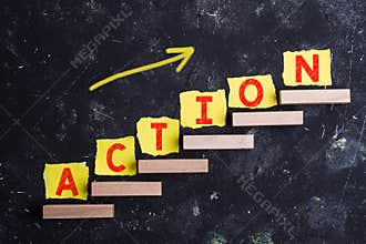 Action word on steps
