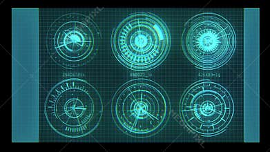 Blue Animated Futuristic HUD or Heads Up Display Graphic