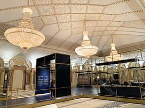 Abu Dhabi, United Arab Emirates, March, 19, 2019. Hall of presidential gifts at the Palace of Nations Qasr Al Watan in Abu Dhabi c