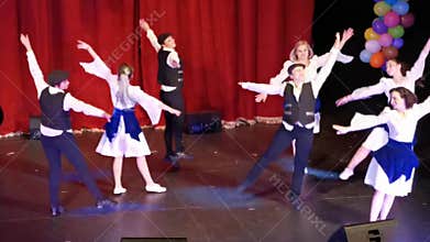 Dance ensemble at the Jewish State Theater, Romania.