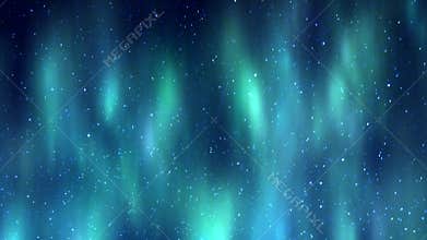 Aurora borealis over stars