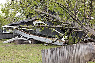 House with tornado damage