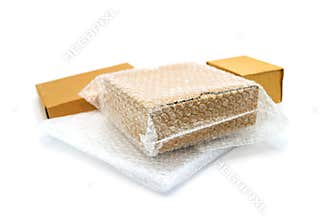 Box and bubble wrap, for protection product cracked or insurance During transit