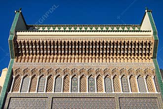 Royal Palace from Place des Alaouites with brass doors in Fes, Morocco