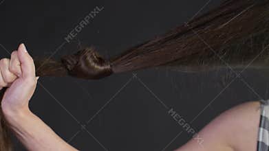 Knot of brown hair