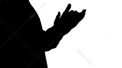 Silhouette Business man clapping hands.