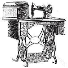 Vector illustration of antique sewing machine