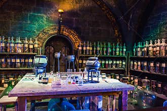 Potions classroom at the Making of Harry Potter Studio