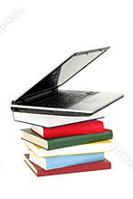 Laptop on Stack of Books