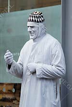 Street Theater Artist Dressed in White