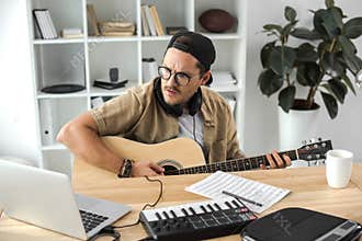 Musician playing guitar