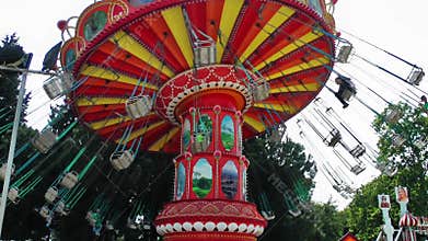 Carousel in Amusement Park Playground Fun Place Fair